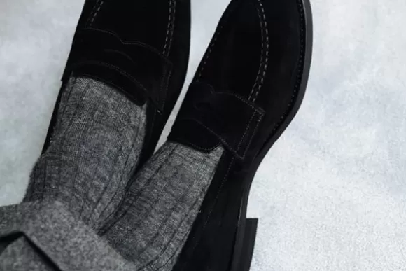 MORJAS Mocassins*The Penny Loafer BlackSuede